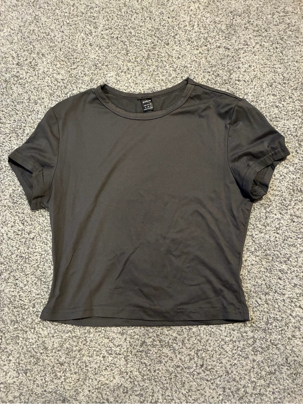 SHEIN Black Short Sleeve Crewneck Crop Top